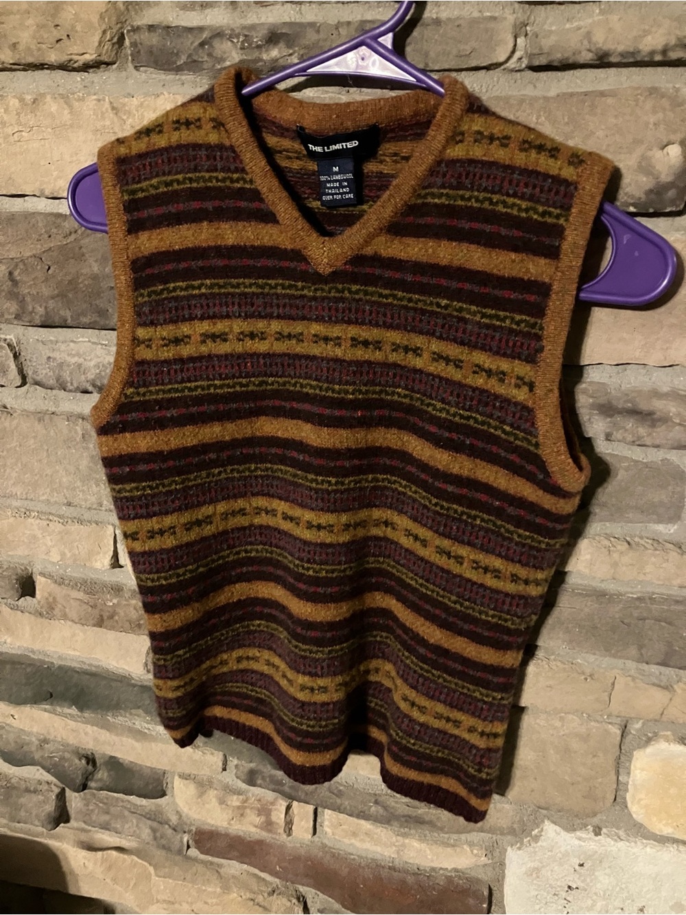 Vintage 100% lambswool V-neck sweater vest from The Limited